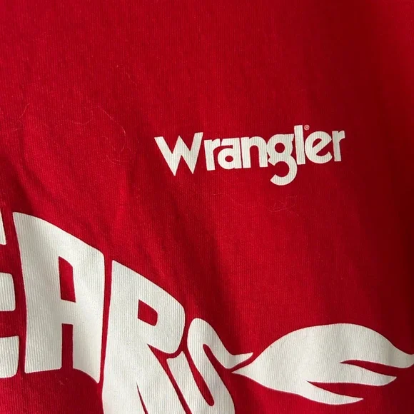 Wrangler Red Tee with White Logo Patch - Picture 3 of 6